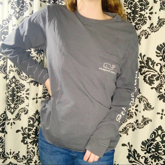 Vineyard Vines Other - Vineyard Vines Gray Long Sleeve Pocket Tee